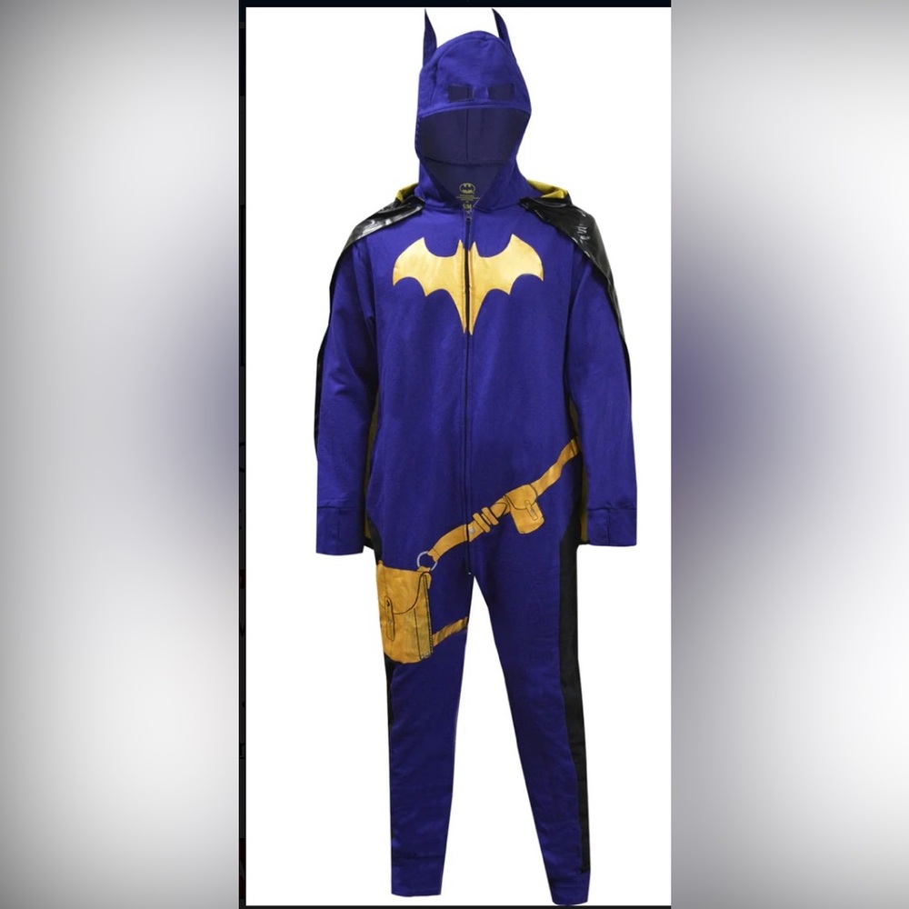 DC Comics Batgirl Foil Logo One Piece Pajama/Costume with Cape S/M